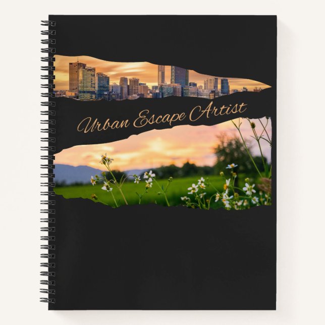 Urban Escape Artist City to Nature Sunset Design Notebook (Front)