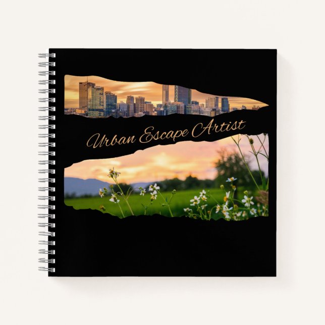 Urban Escape Artist City to Nature Sunset Design Notebook (Front)