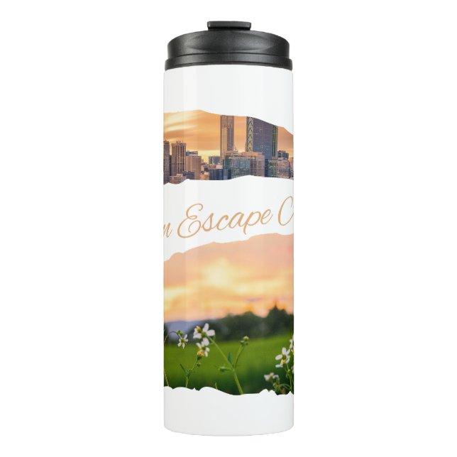 Urban Escape Artist City to Nature Sunset Design Thermal Tumbler (Front)