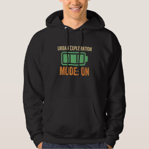 Urban Exploration Mode On Battery Design Hoodie