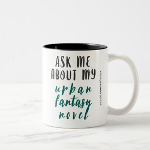 Urban Fantasy Novel (White-Green-Black) Two-Tone Coffee Mug
