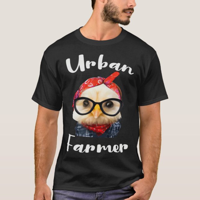 Urban Farmer for Urban Farming with Homestead Gard T-Shirt (Front)