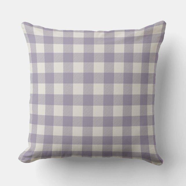 Urban Farmhouse Buffalo Plaid | Summer Blue Cushion (Front)