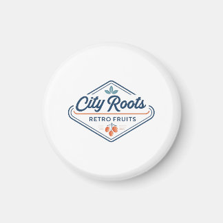 Urban Farming Retro Fruits City Roots Magnet