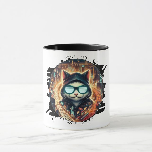 Urban Feline Guardian Mug (Center)