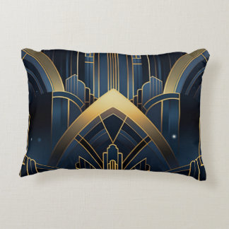 Urban flashlight in Art Deco Decorative Cushion