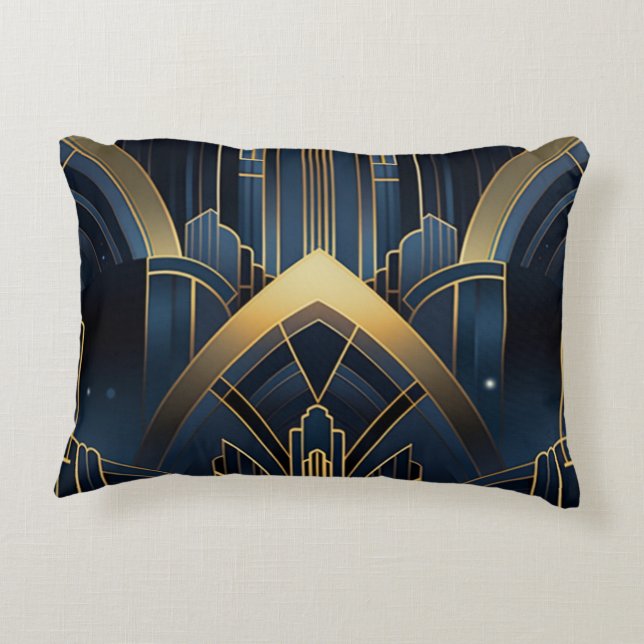 Urban flashlight in Art Deco Decorative Cushion (Back)