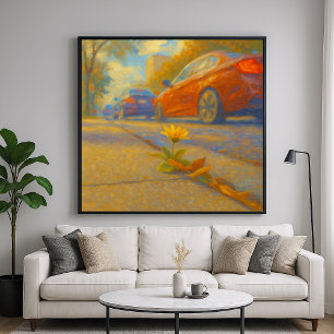 Urban Flower - Pastel Painting Style Art Poster