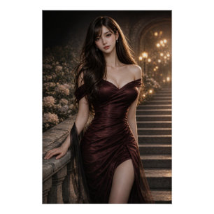 URBAN FLUID ELEGANCE — Crimson Reverie Poster