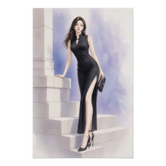 URBAN FLUID ELEGANCE — Midnight Orchid Poster