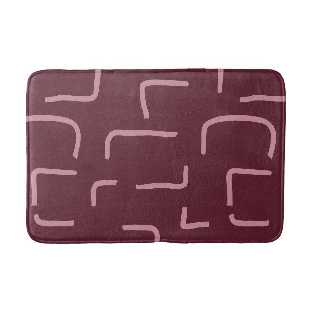 Urban Geo | Blush Muted | Blender Pattern Bath Mat (Front)