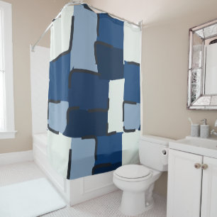 Urban Geo Cobalt Cool Hero Pattern Shower Curtain