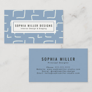 Urban Geo Dusty Blue Blender Pattern Business Card