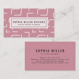 Urban Geo Dusty Rose Blender Pattern Business Card