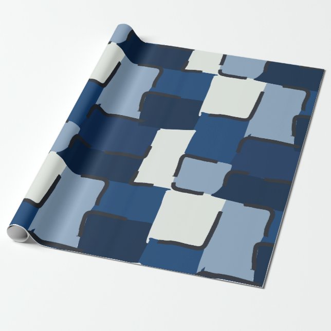 Urban Geo | Geo Cobalt | Hero Pattern Wrapping Paper (Unrolled)