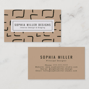 Urban Geo Neutral Beige Blender Pattern Business Card