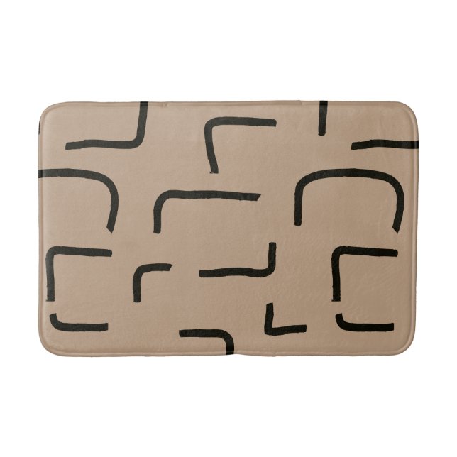 Urban Geo | Onyx Neutral | Blender Pattern Bath Mat (Front)