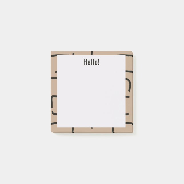 Urban Geo | Onyx Neutral | Blender Pattern Post-it Notes (Front)