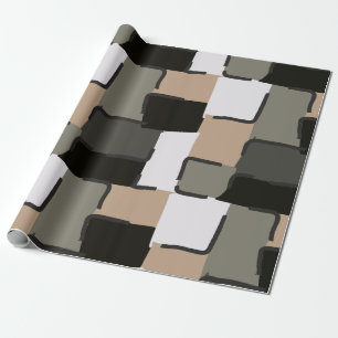 Urban Geo Onyx Neutral Hero Pattern Wrapping Paper