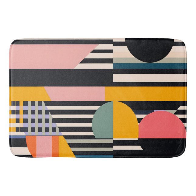 Urban Geometry Striped Harmony Bath Mat (Front)