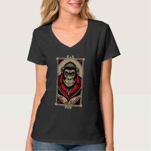 Urban Gorilla Ape of Hearts Playing Card Style Dis T-Shirt