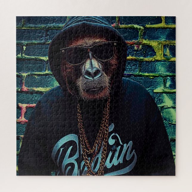 Urban Gorilla – Street Style Canvas Art Print Jigsaw Puzzle (Vertical)