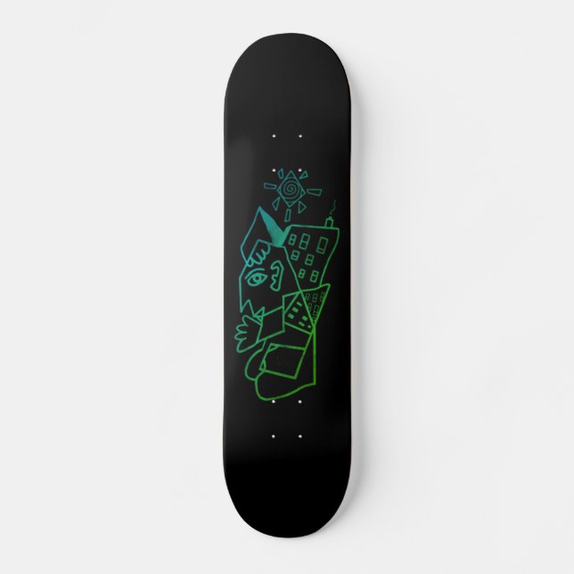 Urban Graffiti Abstract Cityscape Skateboard (Front)