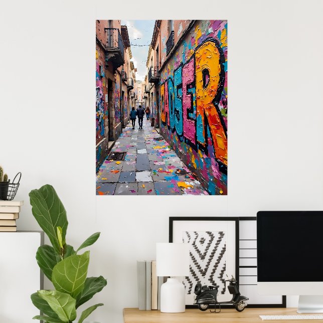 Urban Graffiti Alley Poster (Home Office)