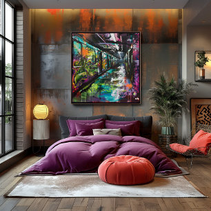 Urban Graffiti: Art on the Move in Metro Poster