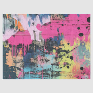 Urban Graffiti Collage with Bold Colors  Paint (3) Tissue Paper
