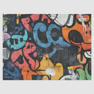 Urban Graffiti Collage with Bold Colors  Paint (4) Tissue Paper