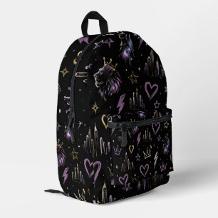 Urban Graffiti Cosmic Doodle Printed Backpack