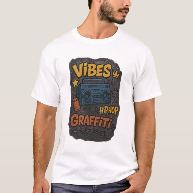 Urban Graffiti Energy – Vibrant Streetwear Art Des T-Shirt (Front)