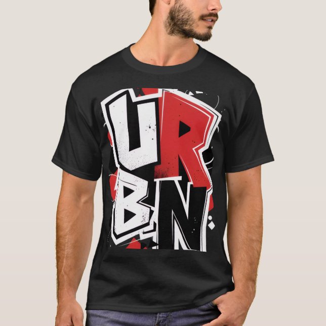 Urban Graffiti Letter Art Streetwear T-Shirt (Front)