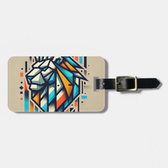 Urban Graffiti Lion Luggage Tag (Front Horizontal)