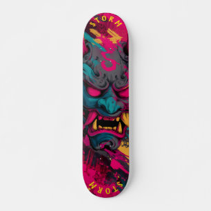 Urban Graffiti Oni Mask – Customisable Skate Deck