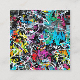 Urban Graffiti Planner Square Business Card