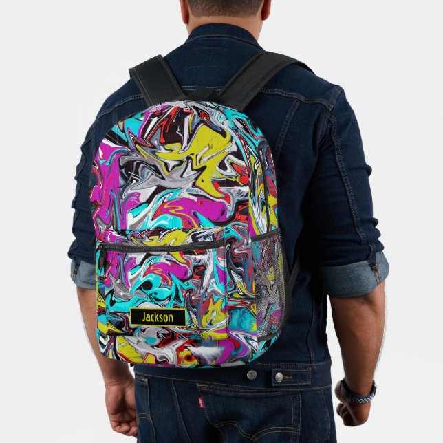 Urban graffiti  printed backpack (Insitu (Model))
