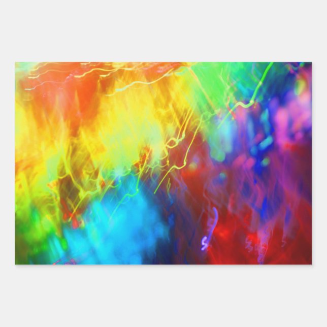 Urban Graffiti Rainbow Colours Colourful Abstract  Wrapping Paper Sheet (Front)