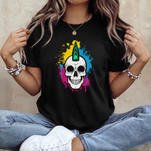 Urban Graffiti Skull with Mohawk T-Shirt