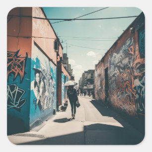 Urban Graffiti Square Sticker