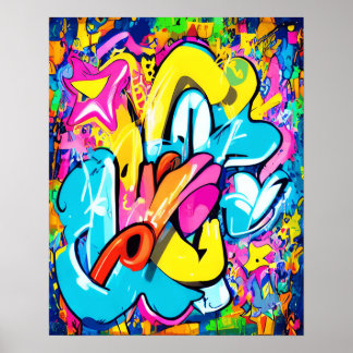 Urban Graffiti Street Art: Cool and Funky Designs  Poster