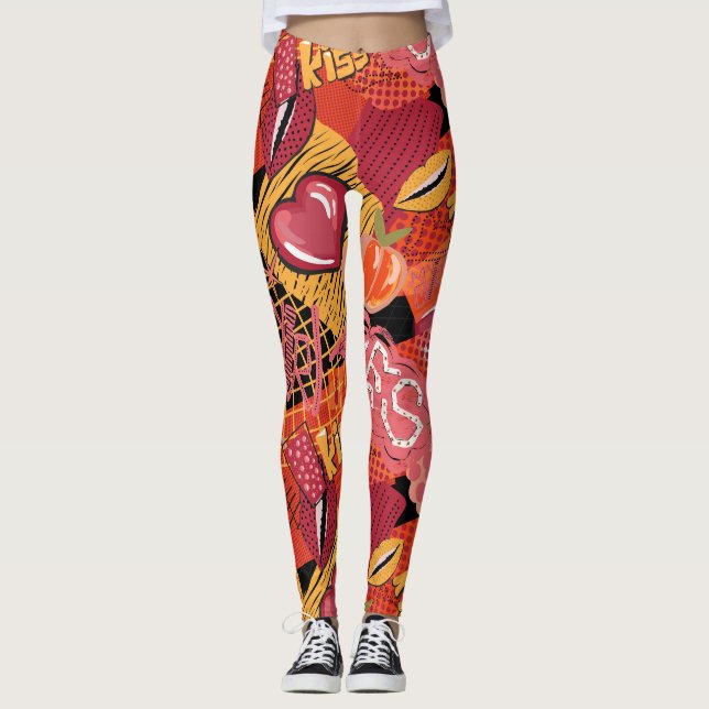 Urban Graffiti Street Art Pattern  Leggings (Front)
