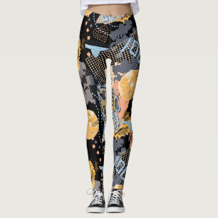 Urban Graffiti Street Art Pattern  Leggings