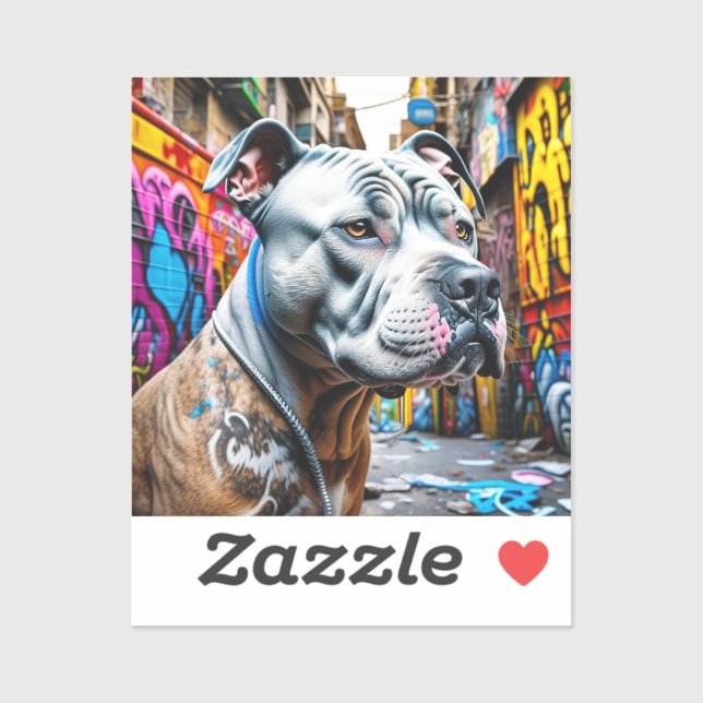 Urban Graffiti Street Art Pitbull (Sheet)