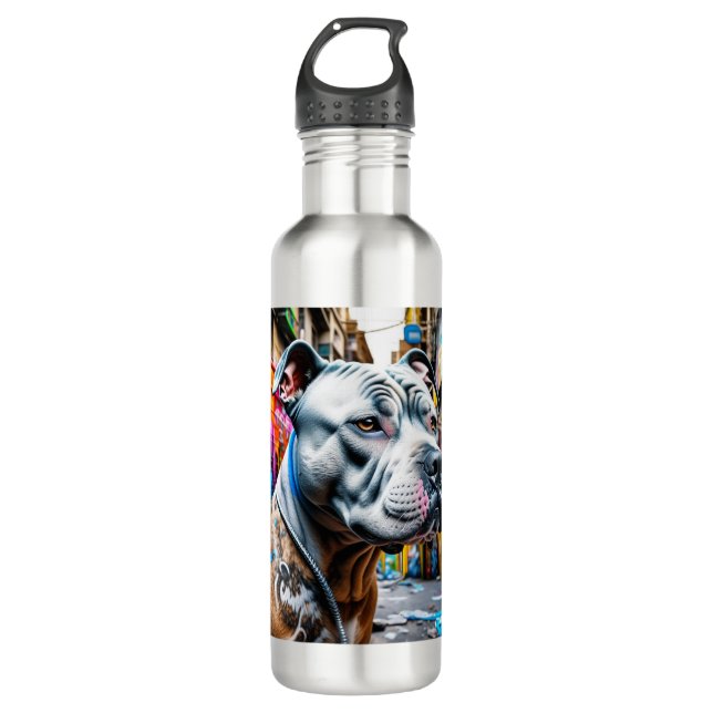 Urban Graffiti Street Art Pitbull 710 Ml Water Bottle (Front)