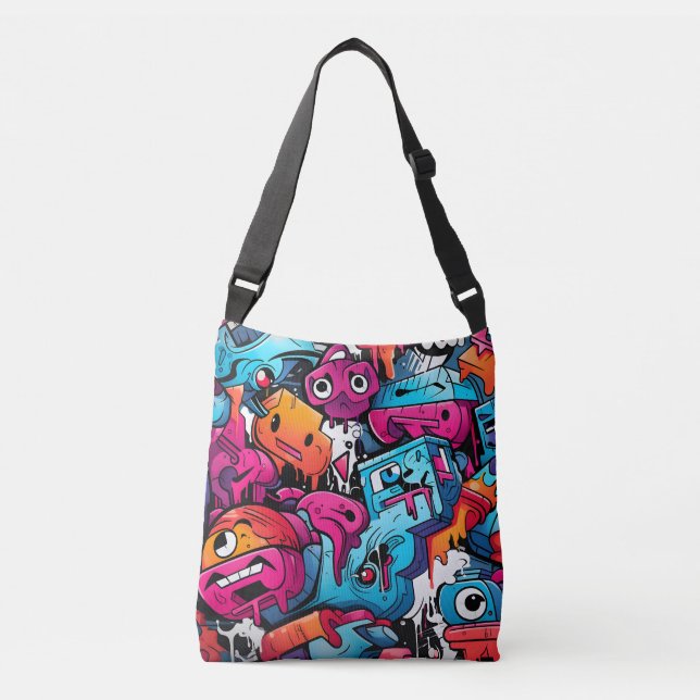 Urban Graffiti Street Art Splash Crossbody Bag (Front)