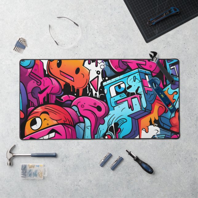 Urban Graffiti Street Art Splash Desk Mat (Workstation)