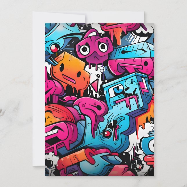 Urban Graffiti Street Art Splash Holiday Card (Front)