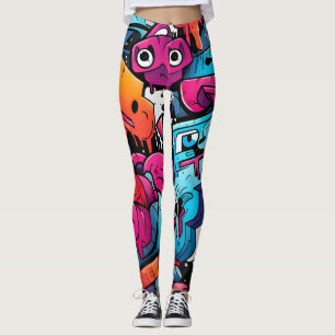 Urban Graffiti Street Art Splash Leggings